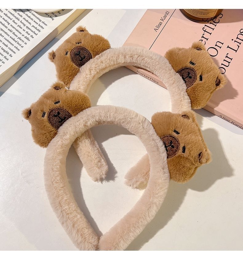 Aucucci - Capybara Chenille Haarspeld / Haarklem / Haarelastiek / Gezichtsreiniger Hoofdband / Polsband / Scrunchie (Diverse Ontwerpen)