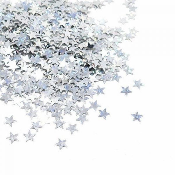 Omnific Confetis em Forma de Estrela Metalizados Prateados 15g