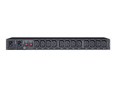 CyberPower Switched ATS PDU44004 - Strømfordelingsenhed (rackversion) - AC 200-240 V - 1-faset - serial, Ethernet - input: 2 x IEC 60320 C14 - output-stikforbindelser: 12 (12 x IEC 60320 C13) - 1U - 3.05 m ledning - sort