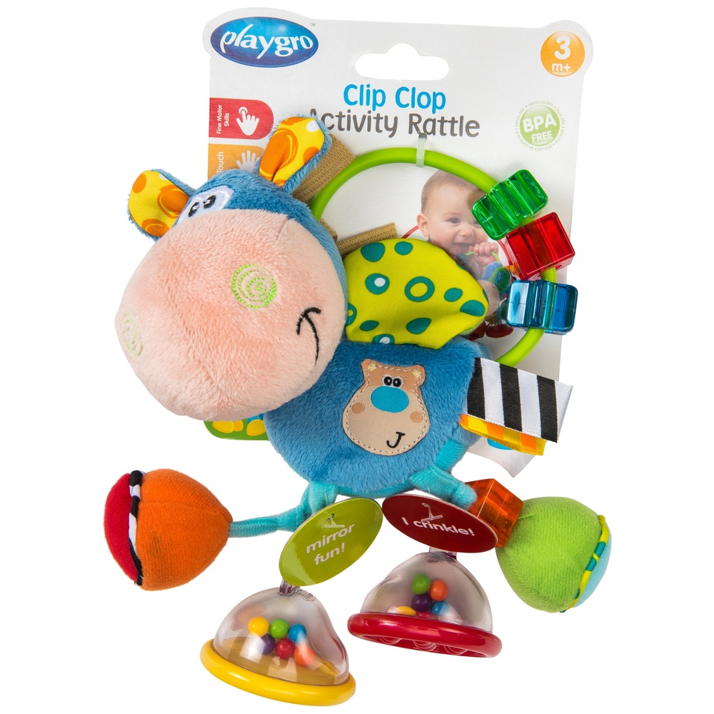 Playgro Clip Clop Aktivitätsrassel Blau