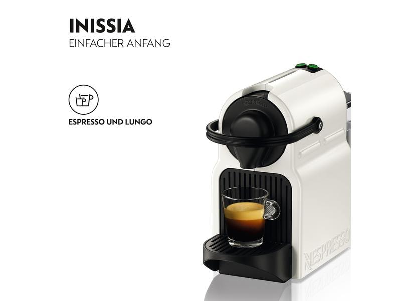 Krups Kaffeemaschine Nespresso Inissia XN1001 Weiss Kapselmaschine