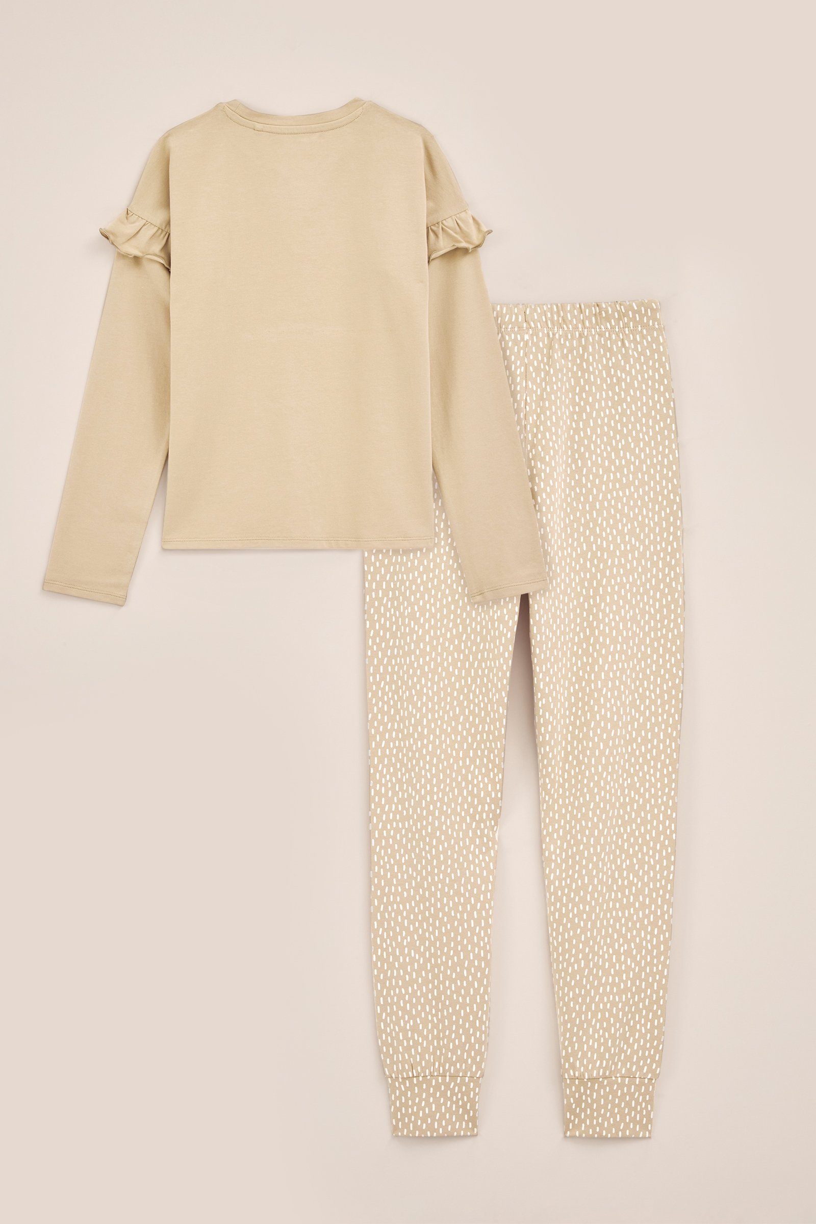 Meisjes pyjamaset met opdruk WE Fashion Beige