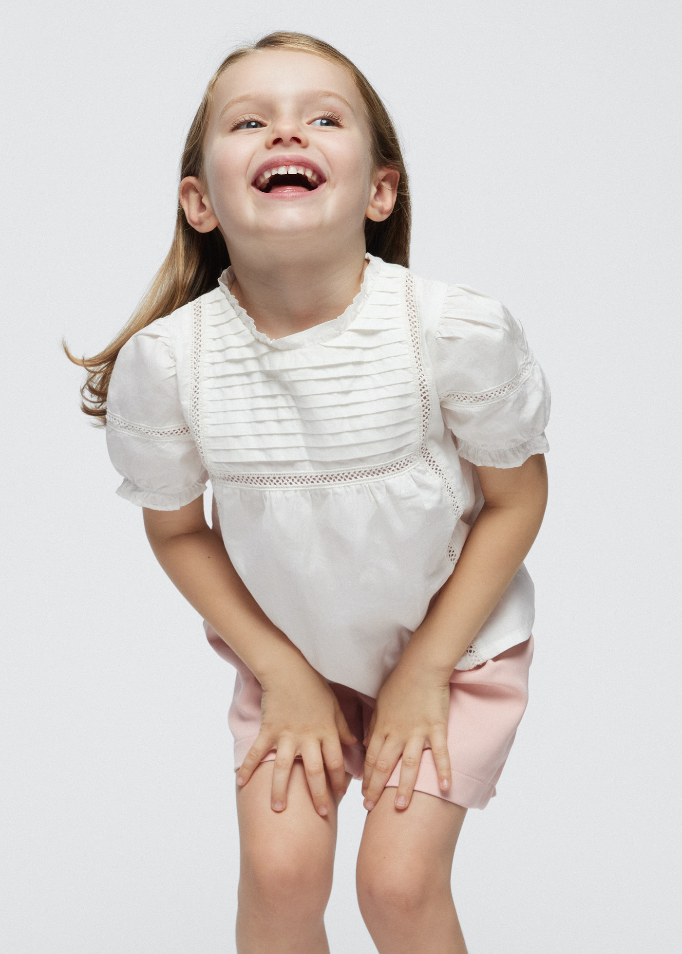 Blusa Better Cotton Popeline para meninas, cor cru