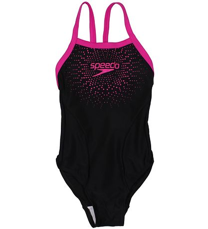 Speedo Badeanzug - UV50+ - Schwarz m. Pink