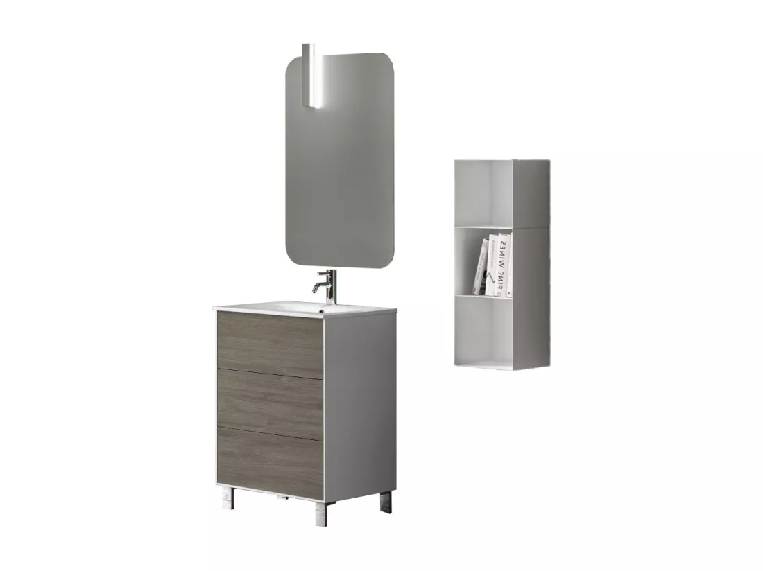 Ensemble de salle de bain 4 pièces IGEA chêne cendré