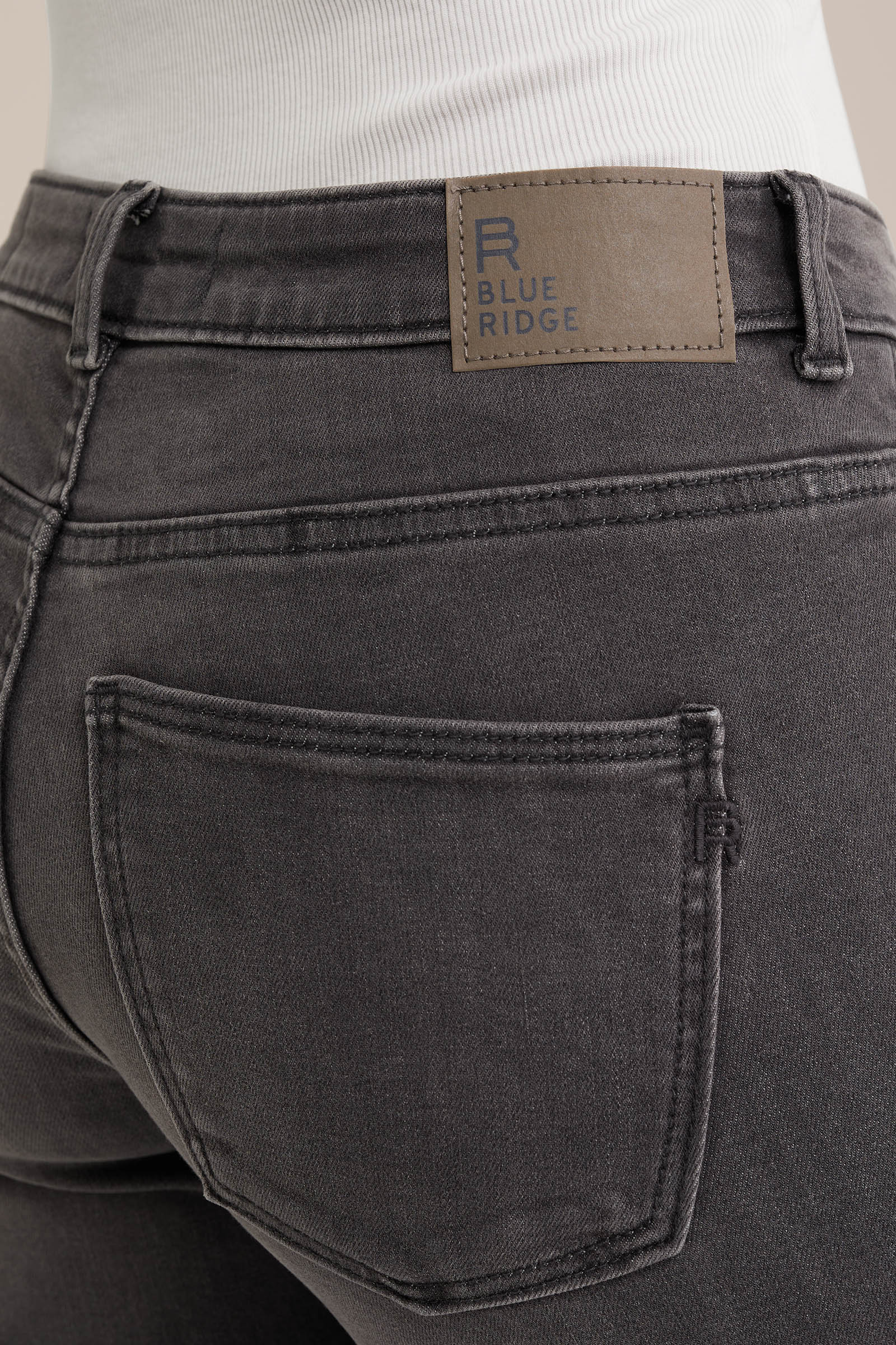 mid rise bootcut jeans met superstretch Blue Ridge Donkergrijs