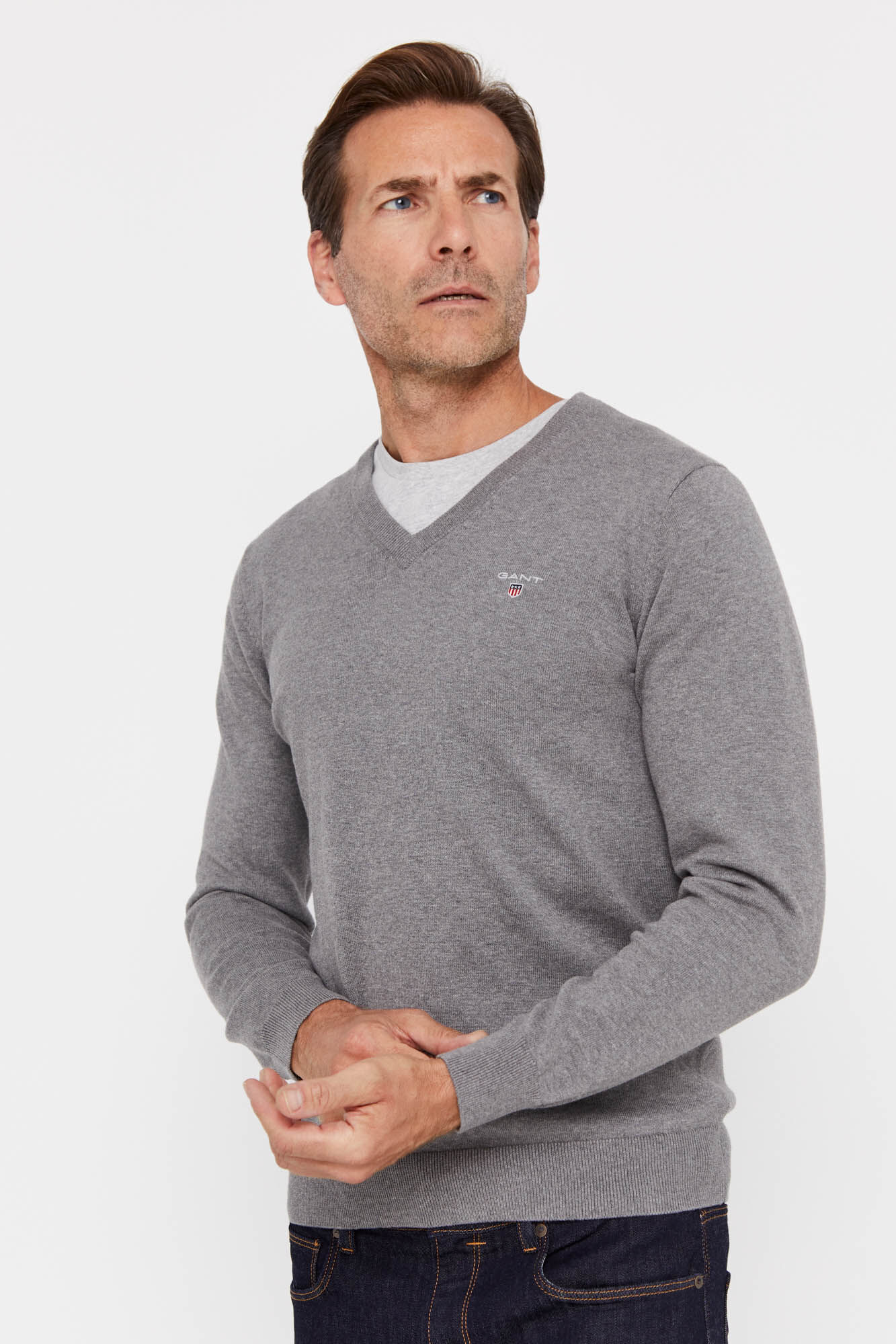Camisa de gola alta - Cinza