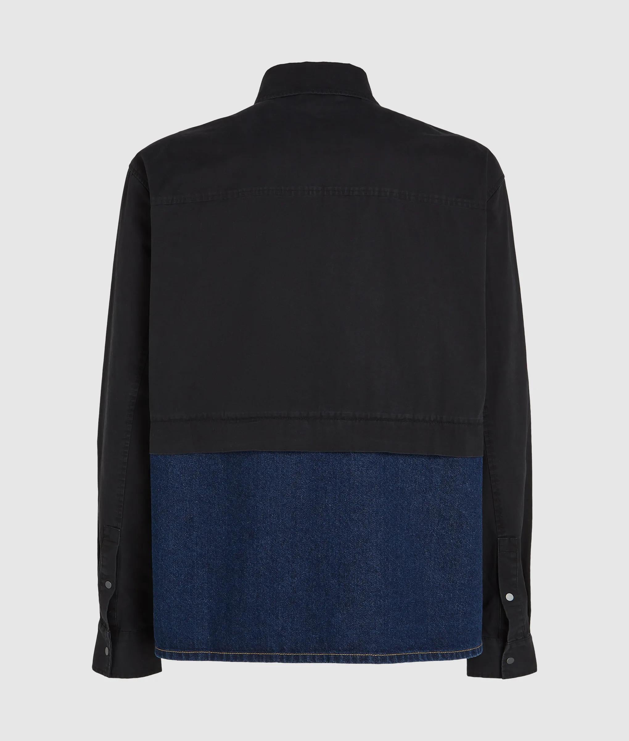 Twill en denim overshirt