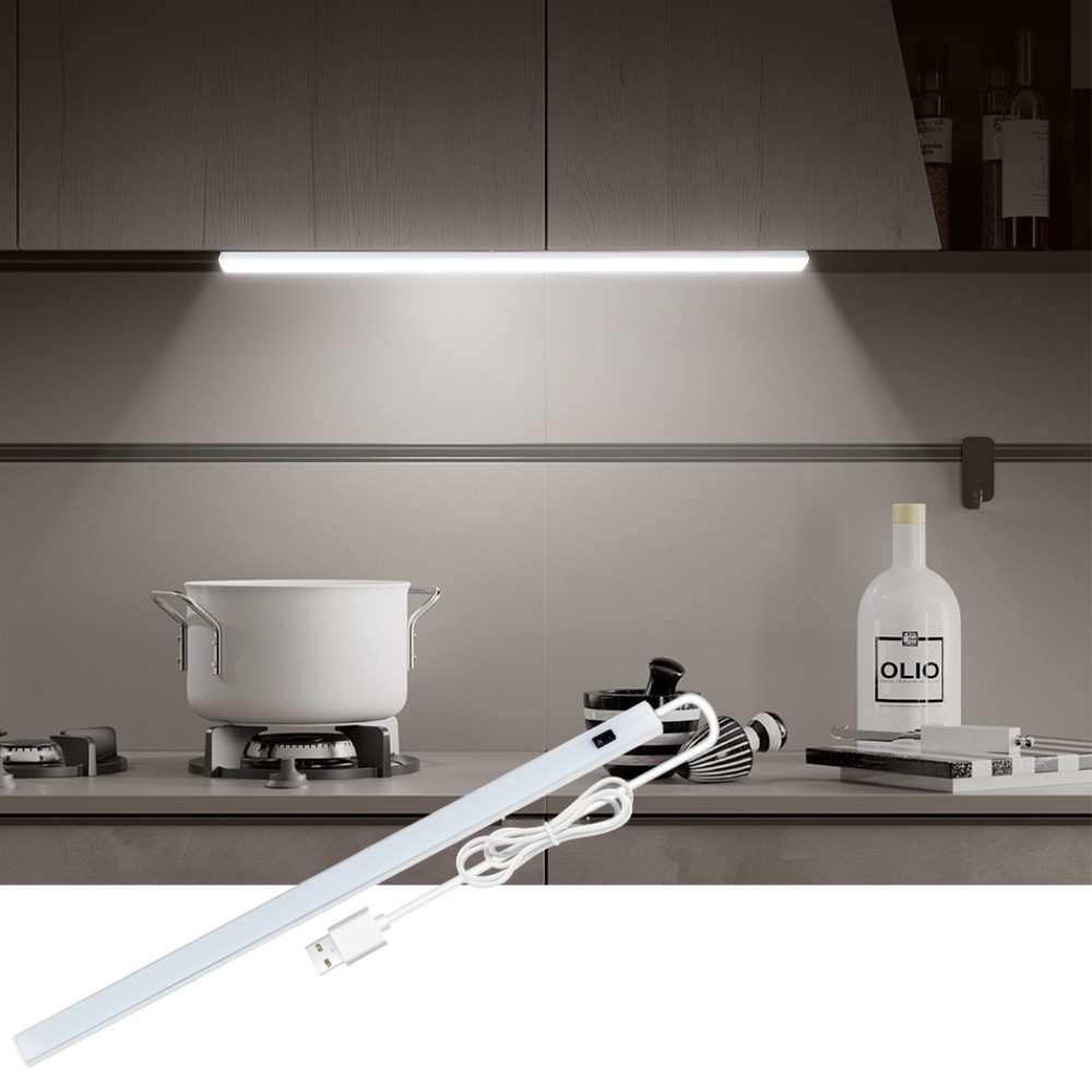 (40cm) Dimmbare USB LED Lichtleiste mit Gestensteuerung und 35 LED's   Klebe Halterung - Kaltweiss