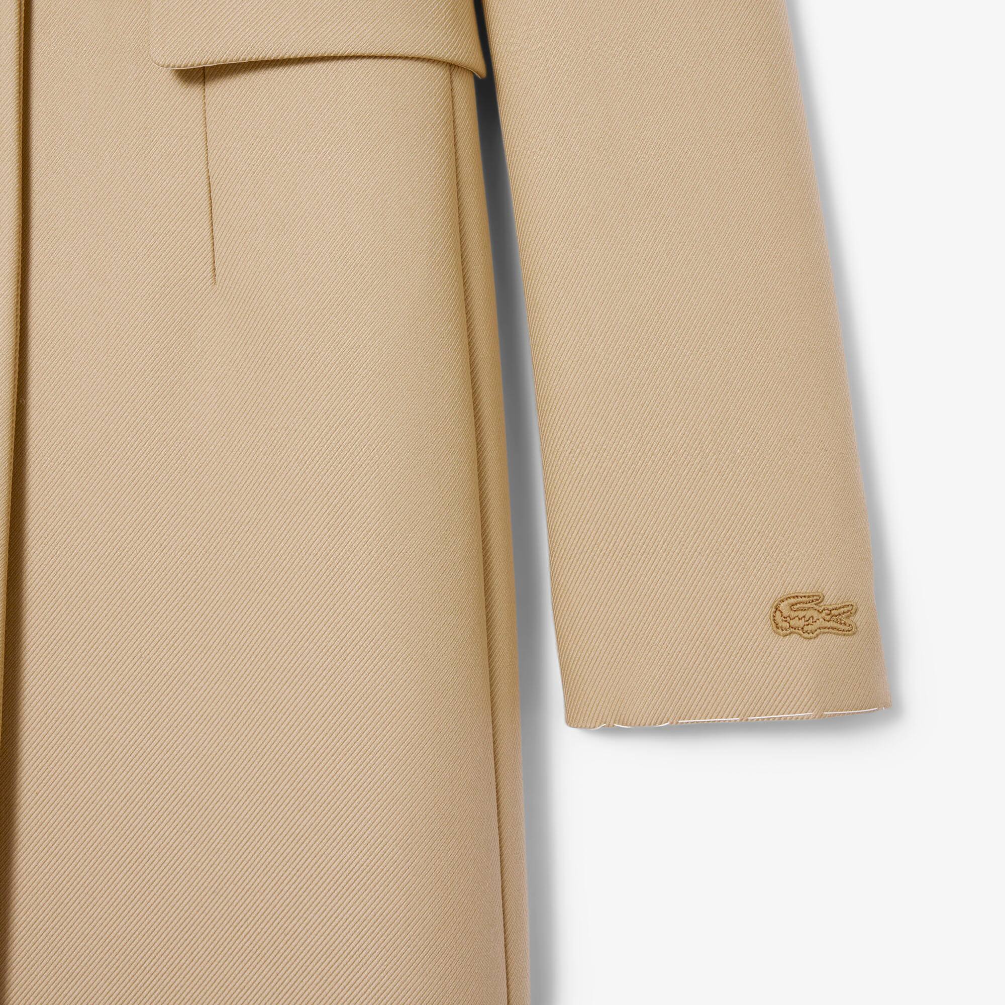Manteau cintré en twill Défilé AH24 Beige