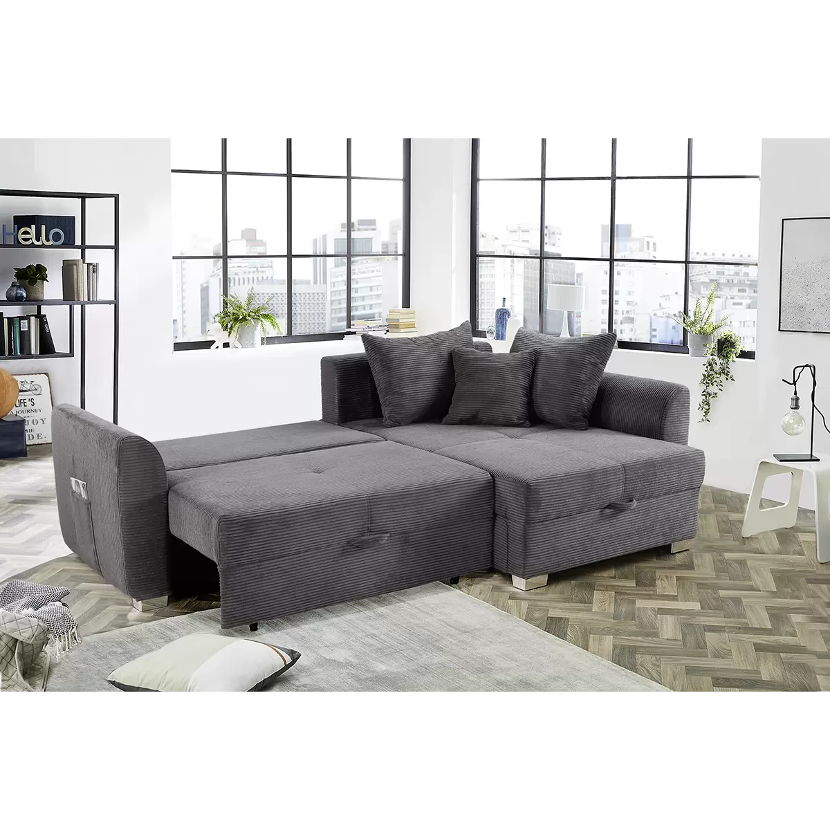Ecksofa Boomer 142x202 Grau
