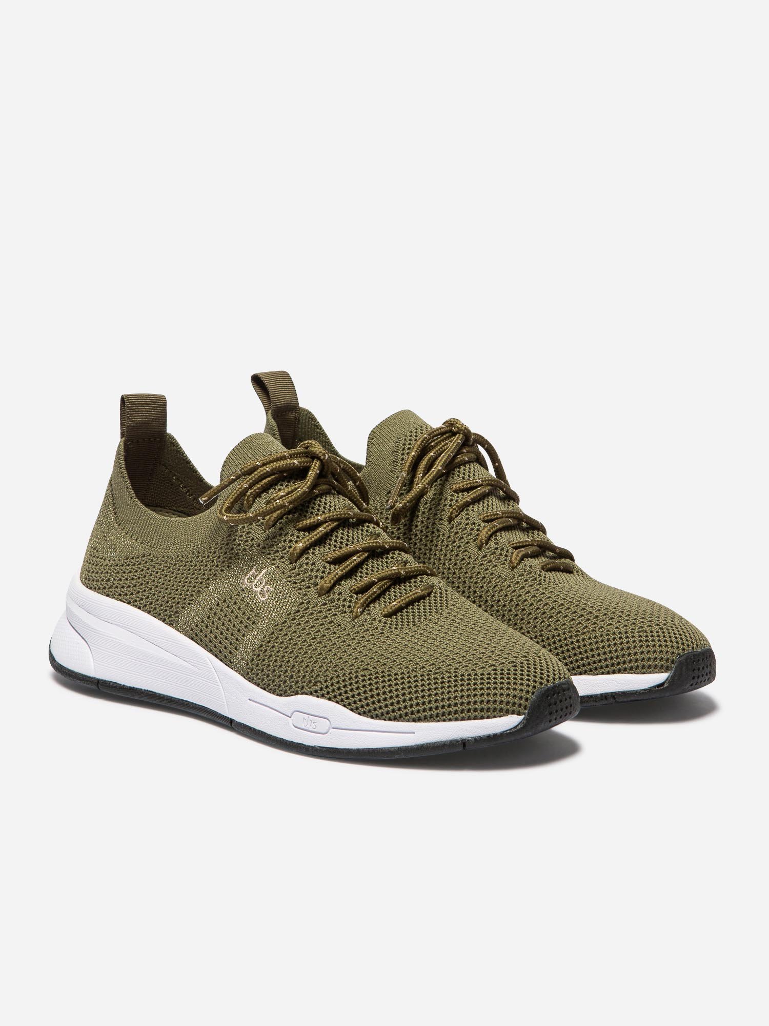 Baskets Femme Tricotage Sans Coutures Kaki