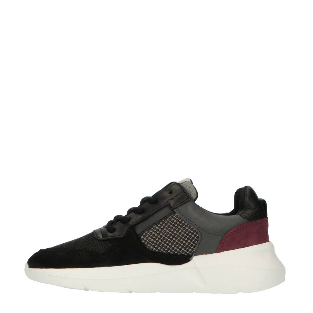 Nubikk sneakers zwart/donkerrood