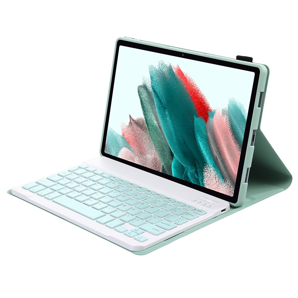 Samsung Galaxy Tab A8 10.5 (2021) Leder Tasche Magnet Bluetooth Tastatur Abnehmbar (QWERTY) - Türkis