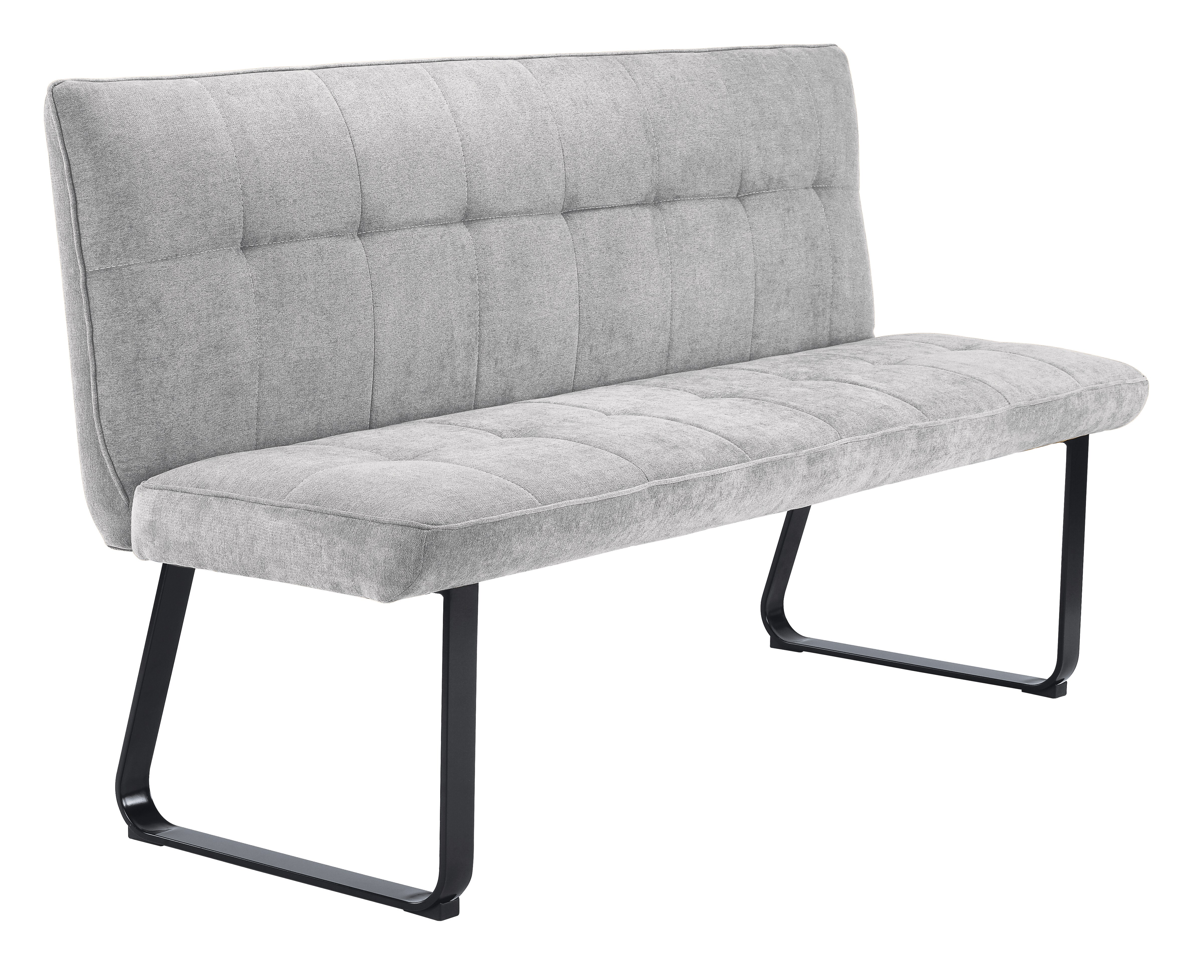 byLIVING Bank TALEA, Breite 160 cm, Bezug hellgrau, Gestell Metall schwarz