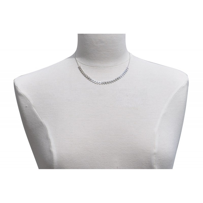 Collier Argent Rhodié Laurier