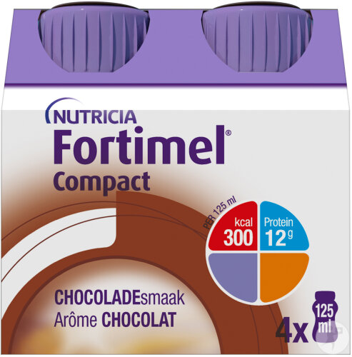 Fortimel Compact 2.4kcal Arôme Chocolat Complément Nutritionnel Dénutrition Bouteilles 4x125ml