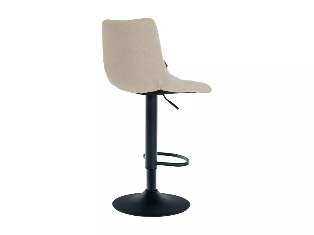 Lot de 2 Tabouret de bar - Tissu & Métal - Crème - Jerry