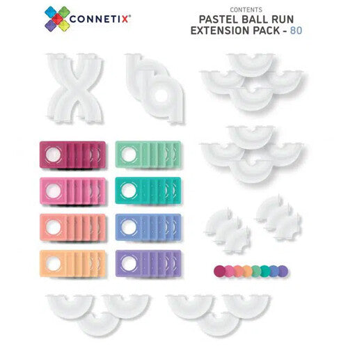 Connetix knikkerbaan - pastel - 80st