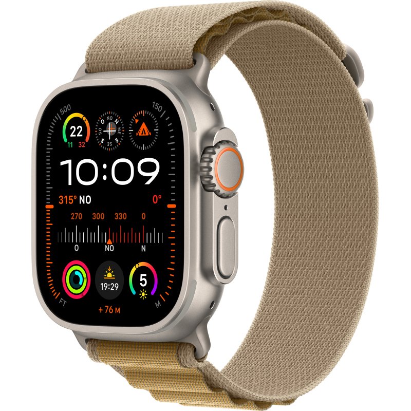 Apple Watch Ultra 2 OLED 49 mm Numérique 410 x 502 pixels Écran tactile 4G Titane GPS (satellite)