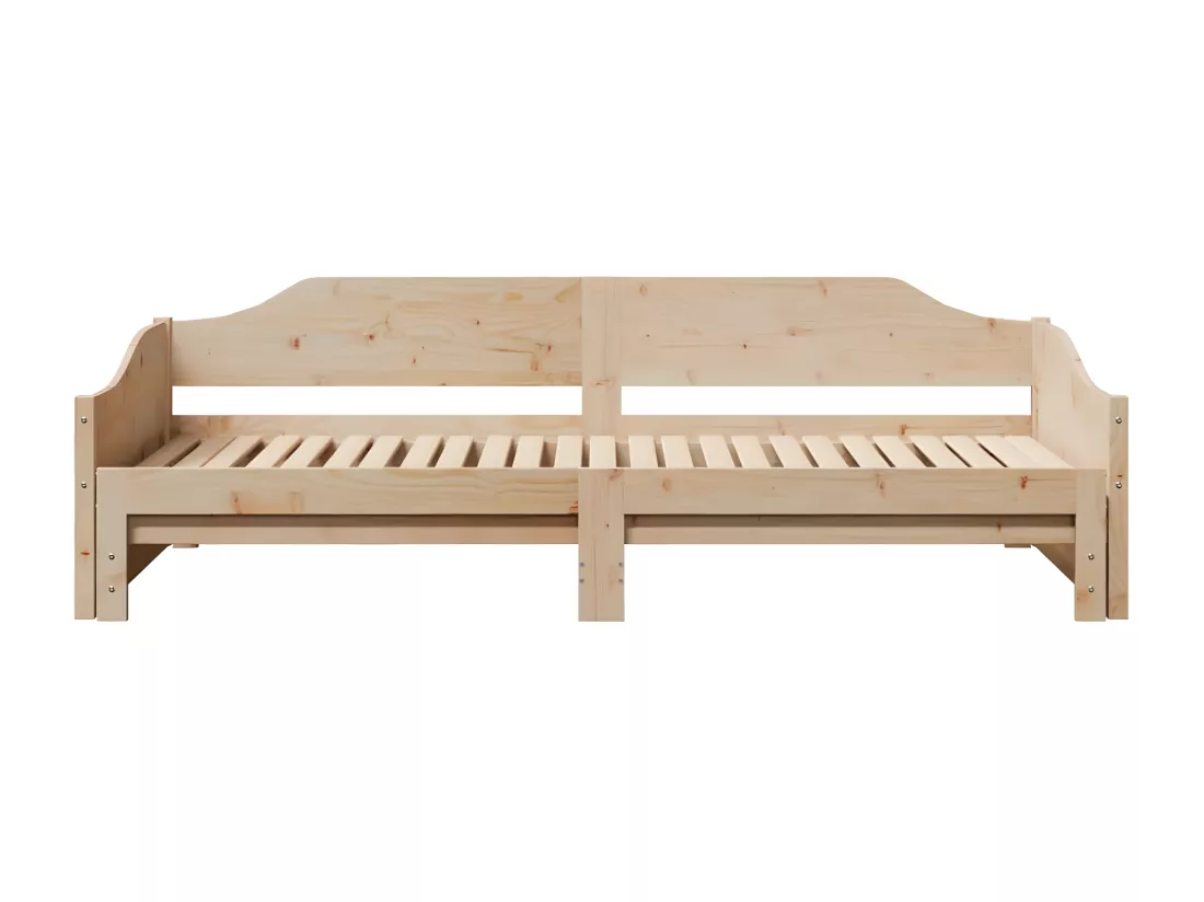 Lit de jour avec lit gigogne 90x190 cm bois de pin massif