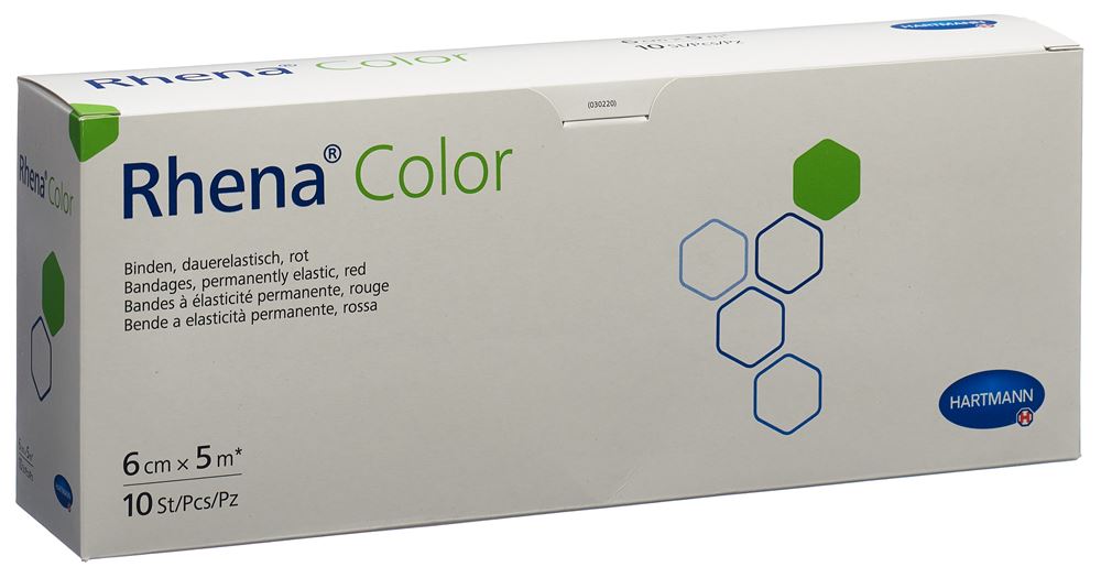 Rhena Color Elastische Binden<br>10 Stück, 6cmx5m, rot offen
