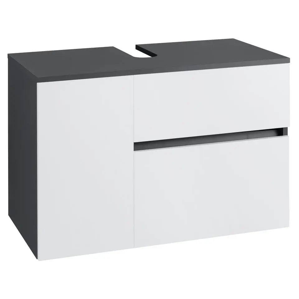 Wisla - Badmeubel 80 cm 1-lade, 1 klep, 1 deur wit/grijs