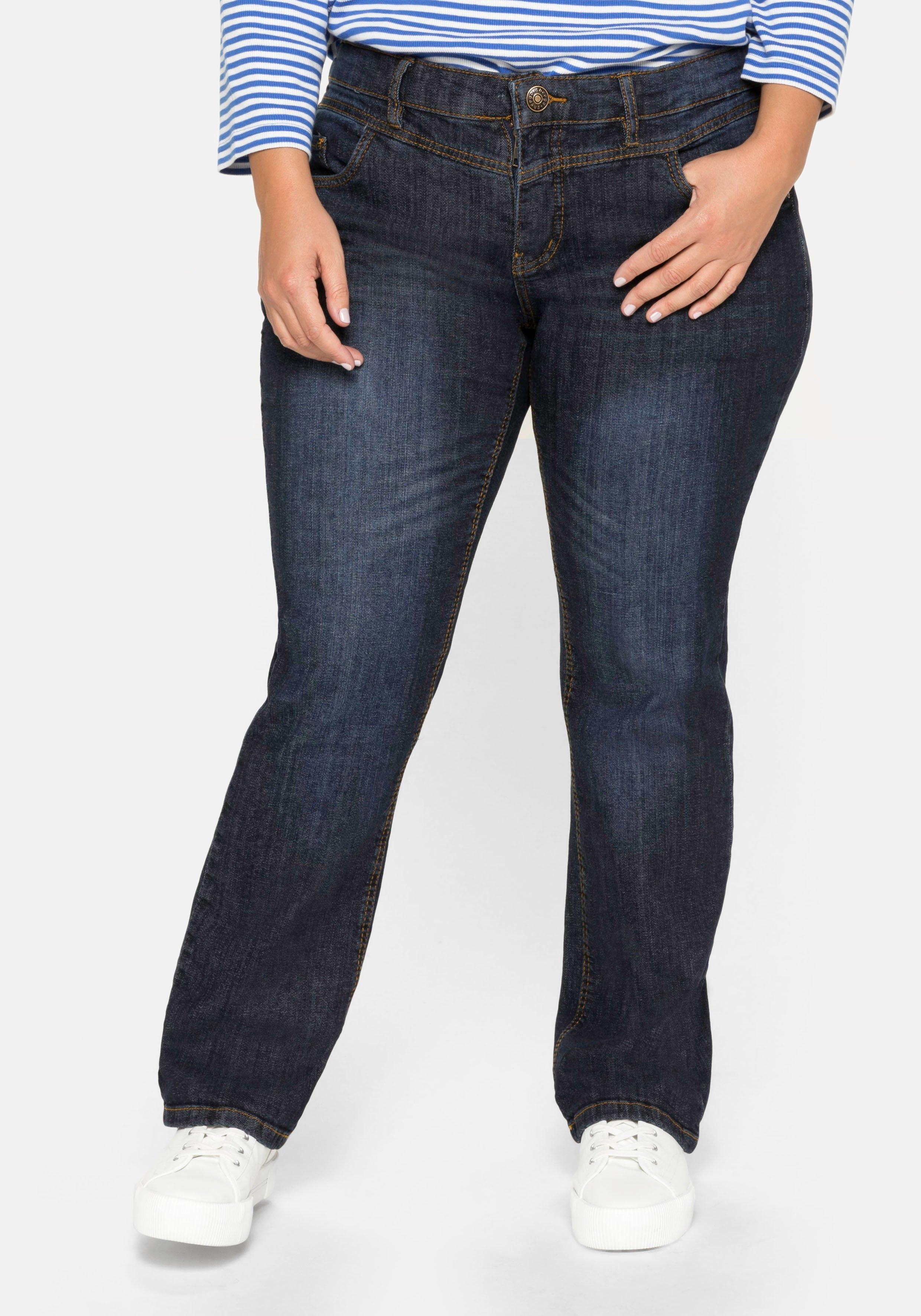 Gerade Jeans mit Used-Effekten
