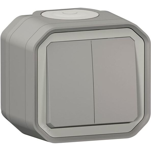 Double poussoir ou va-et-vient - Plexo - gris