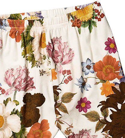 Christina Rohde Leggings - Hvid m. Blomster