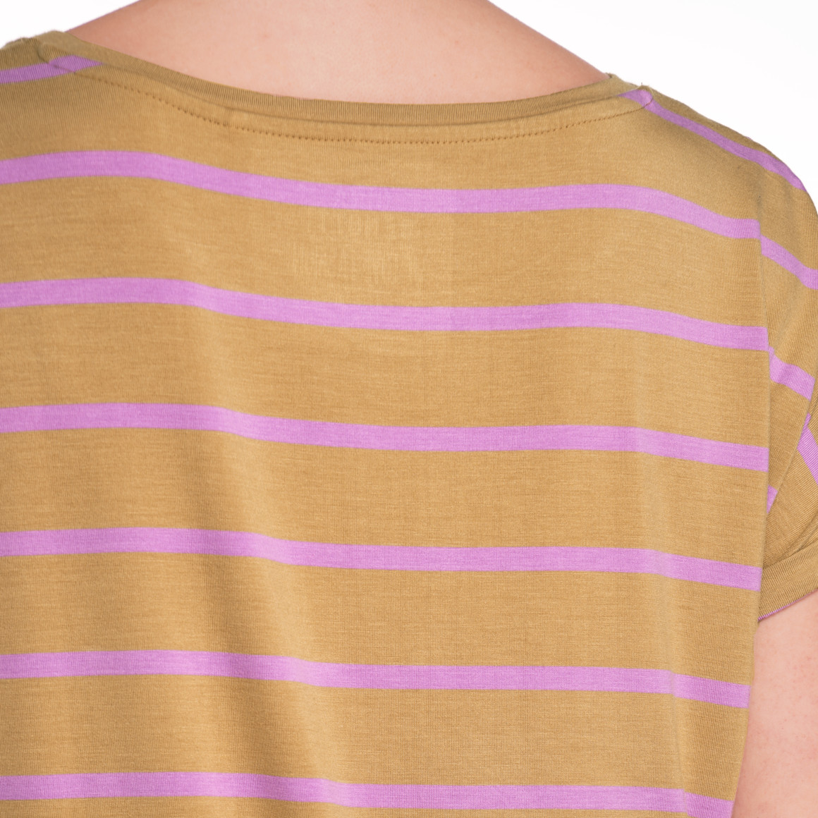 Gina Benotti Damen T-Shirt mit Streifen beige / helllila
