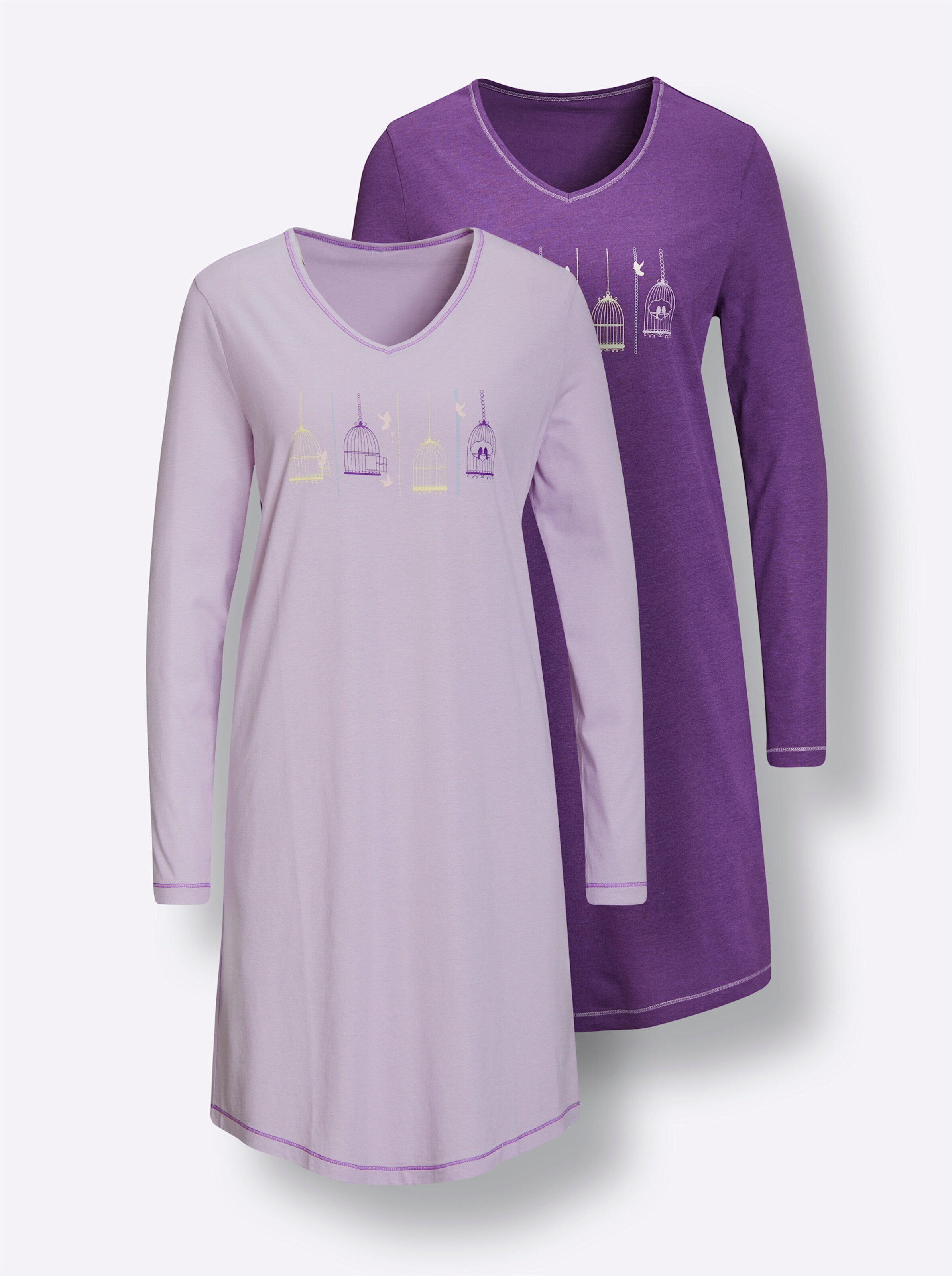 wäschepur Sleepshirts in lila + flieder
