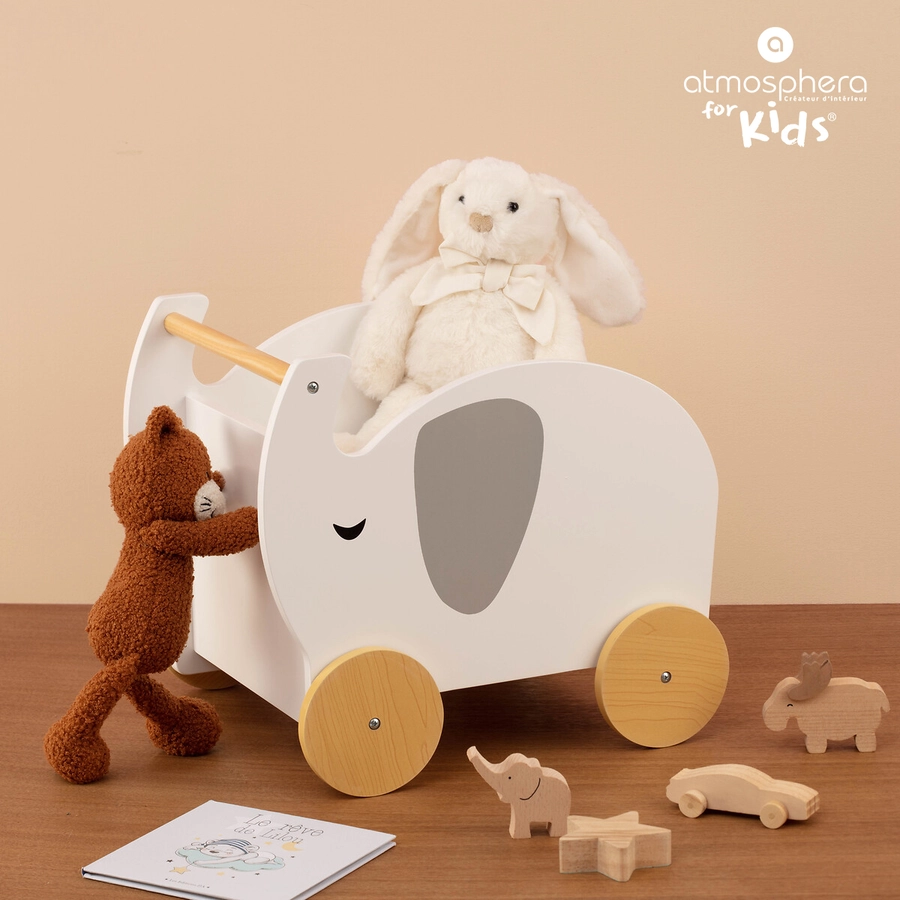 atmosphera Lauflernwagen Elefant weiß