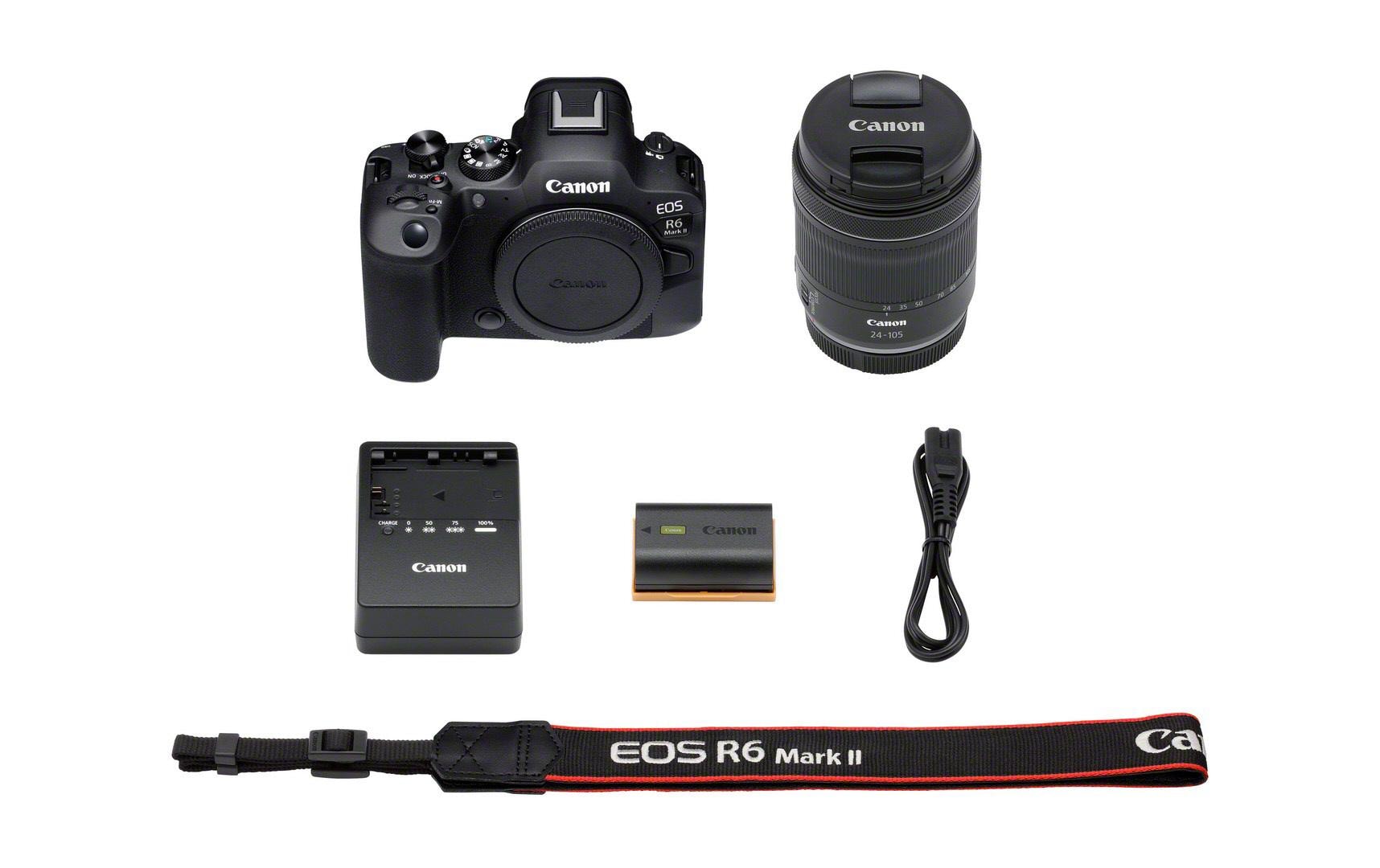 Fotokamera EOS R6 Mark II Kit RF 24-105 STM<br>Extrem schnelle und leise Vollformatkamera mit professionellen Funktionen für Filmproduktionen