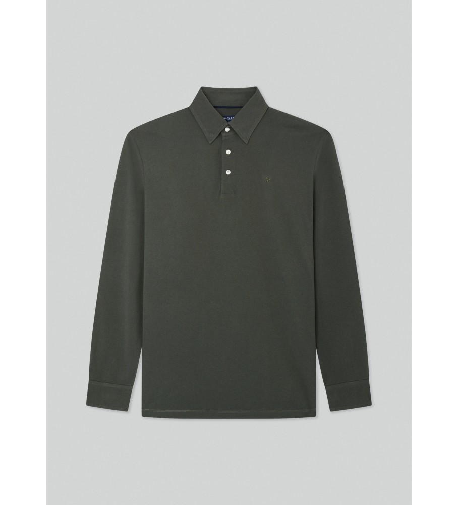 Camisa polo Hackett com botões, verde.