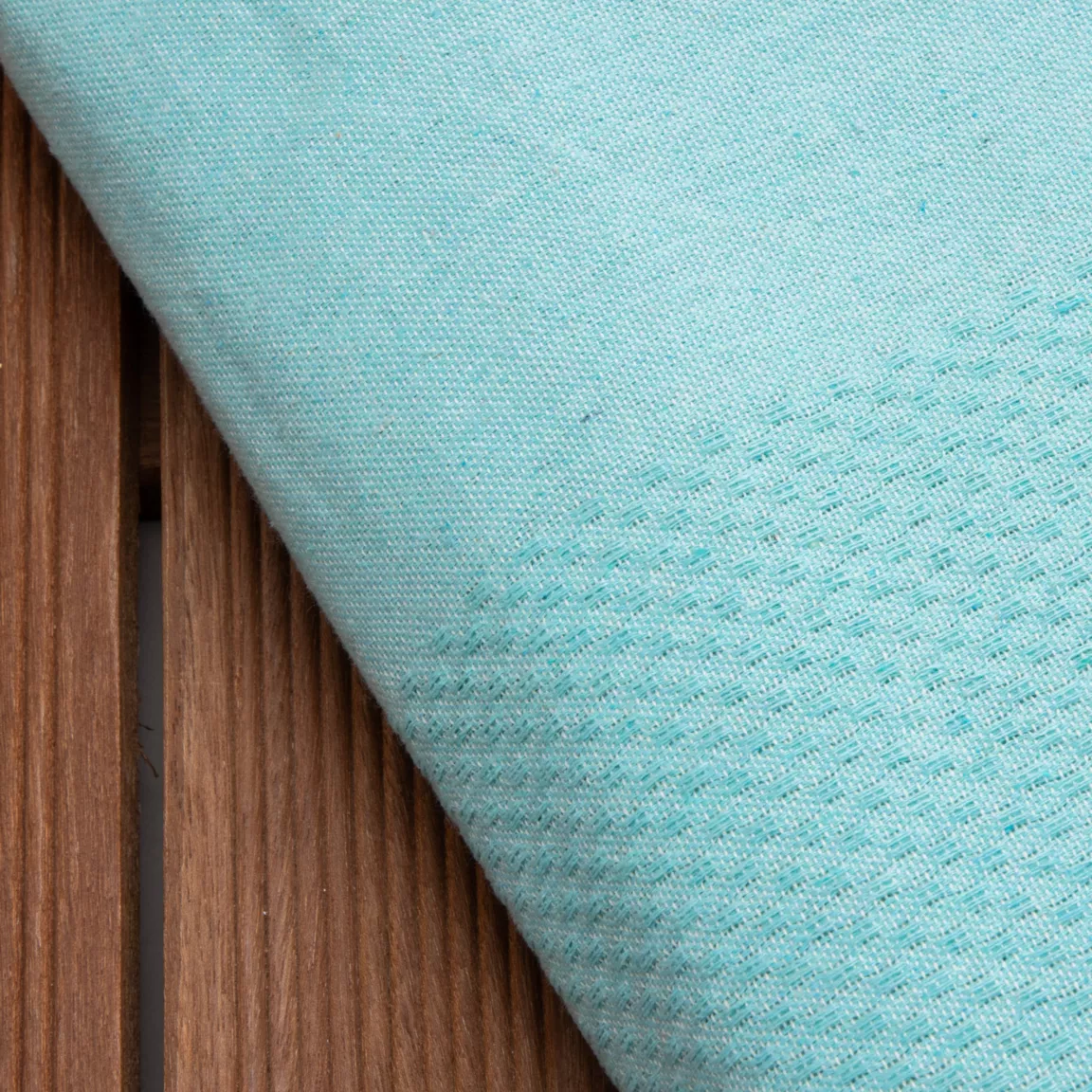 Fouta coton recyclé (200 x 200 cm) Ecume Bleu turquoise