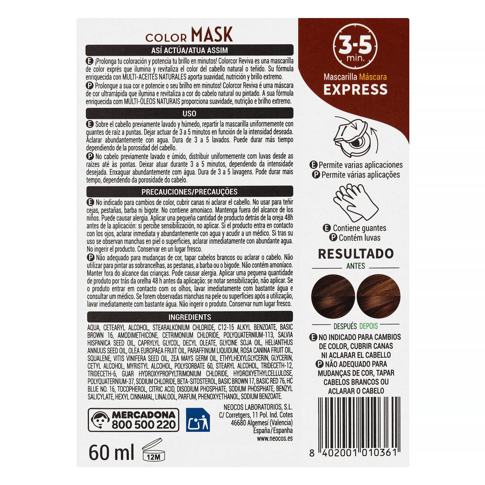 Masque capillaire couleur chocolat