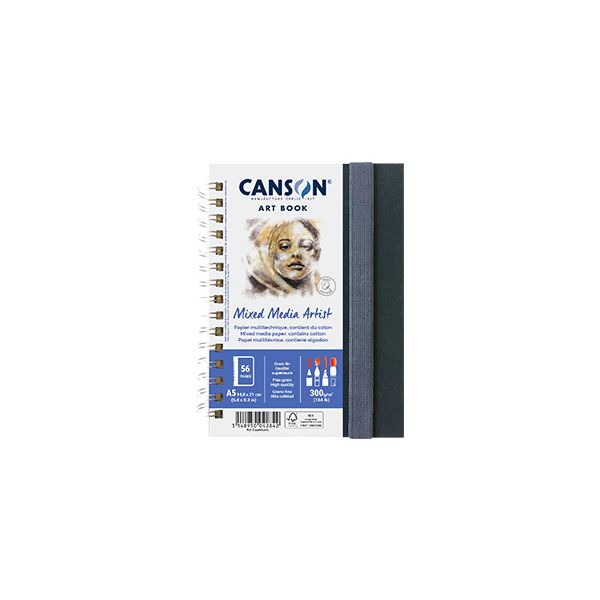 Canson Caderno Artbook Mixed Media Artist A5 300gr 56 Fls 1 Un.