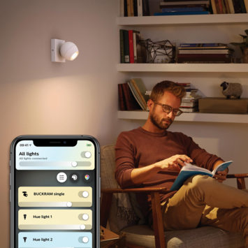 Philips Hue Buckram opbouwspot 1x5W wit excl. switch en bluetooth