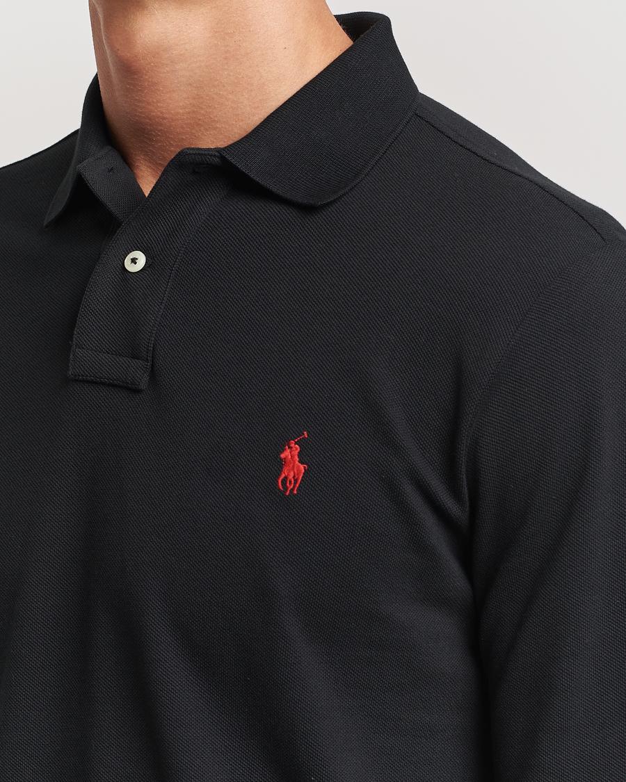 Polo Ralph Lauren Custom Slim Fit Long Sleeve Polo Polo Black
