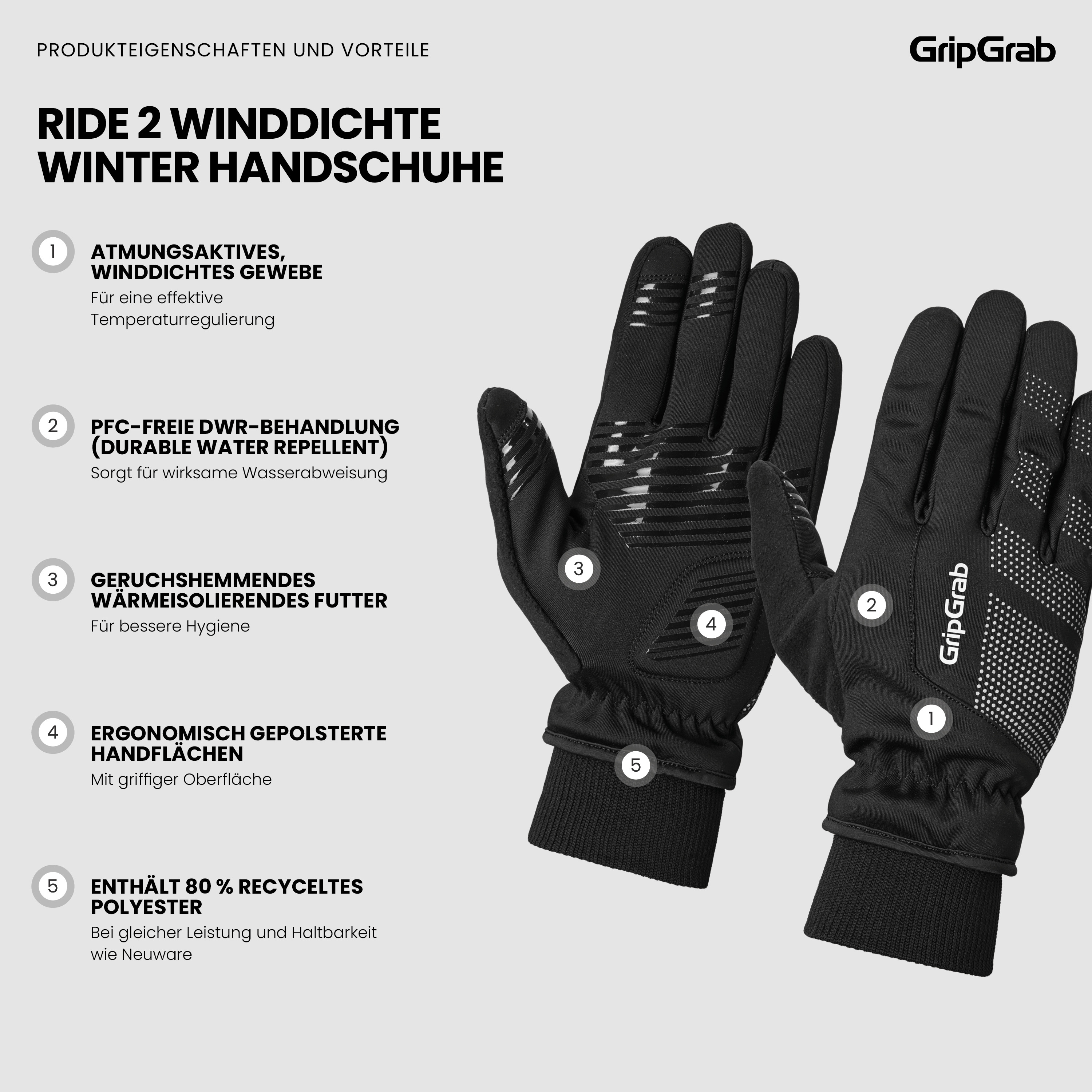 Ride II Windproof Winter Gloves
