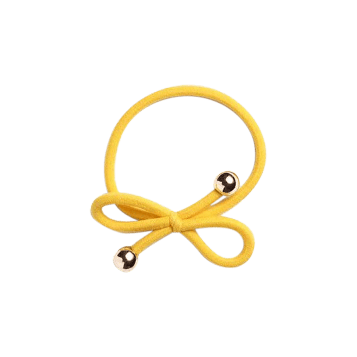 Hair Tie with Gold Bead Yellow