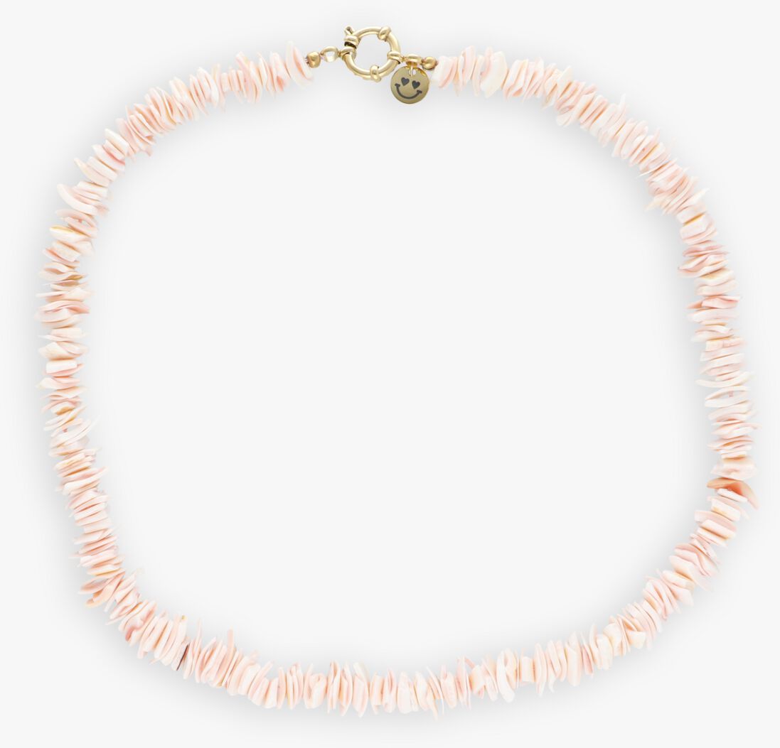 roze bonnie studios kettingen pink shell necklace