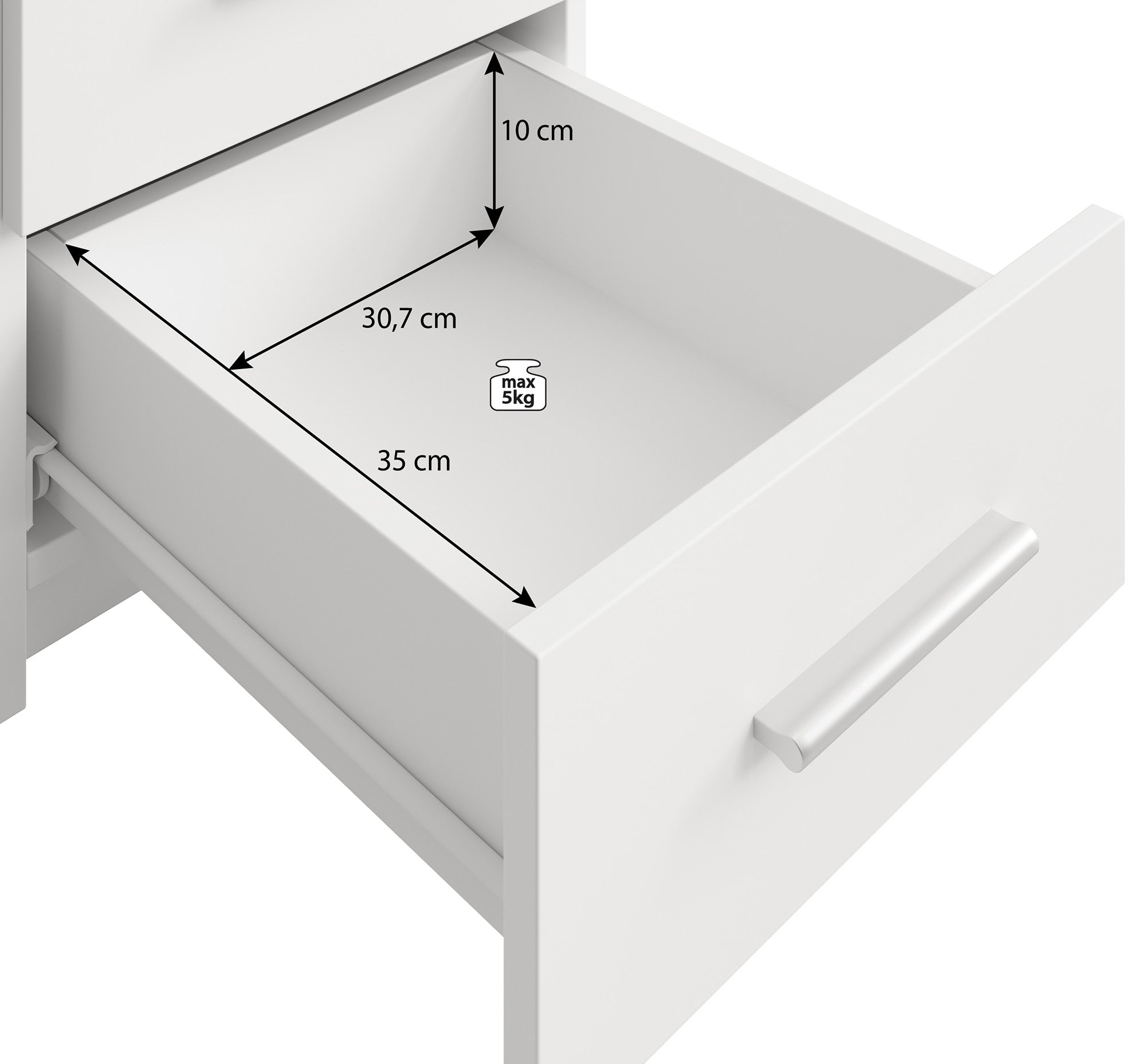 Meubella - Kledingkast Stoke 2 - Wit - 270 cm - Met spiegel