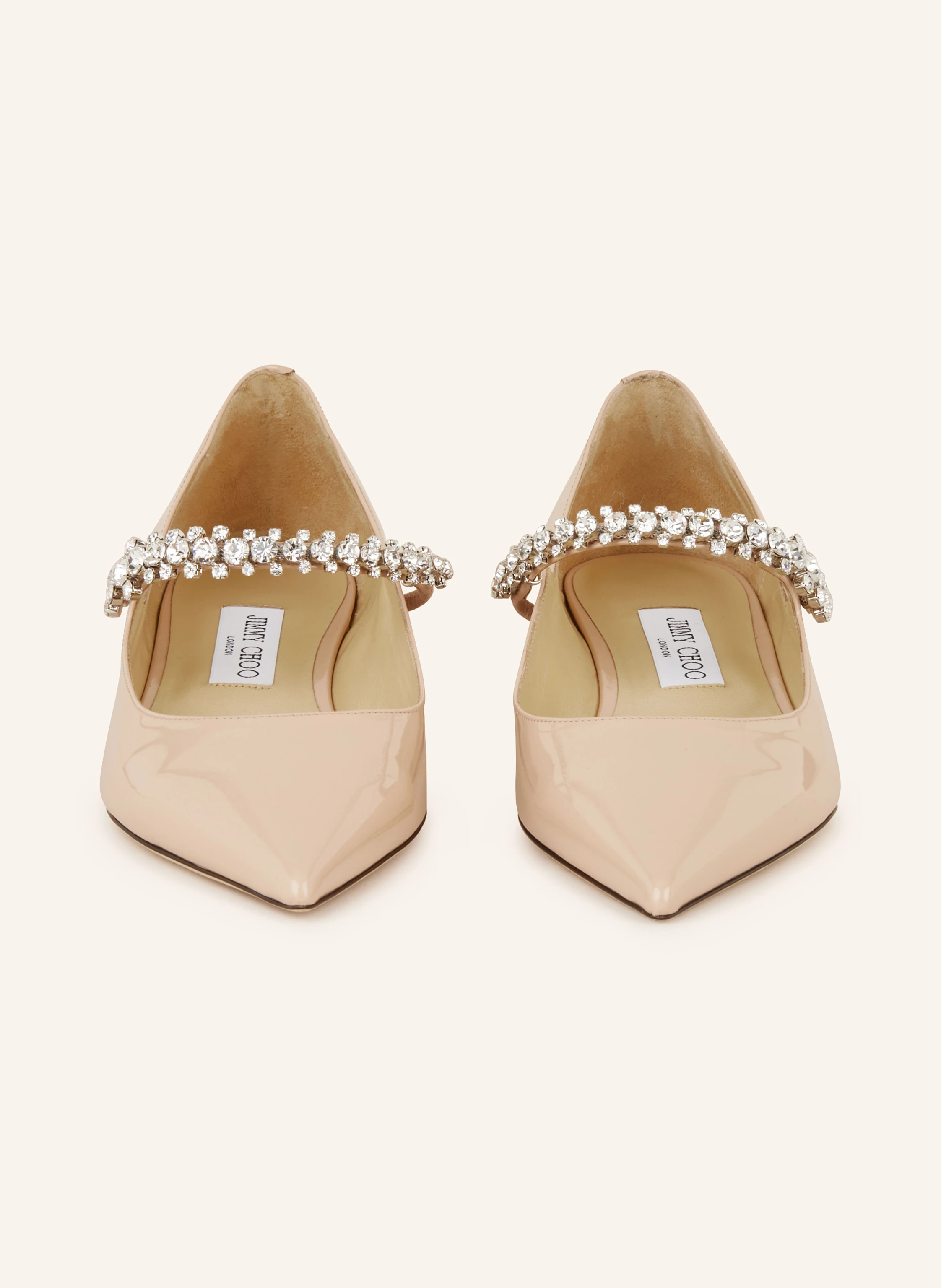 JIMMY CHOO Mary-Jane-Ballerinas mit Schmucksteinen