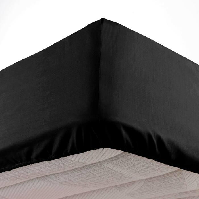 DRAP HOUSSE 90X190CM MICROFIBRE OSCAR NOIR