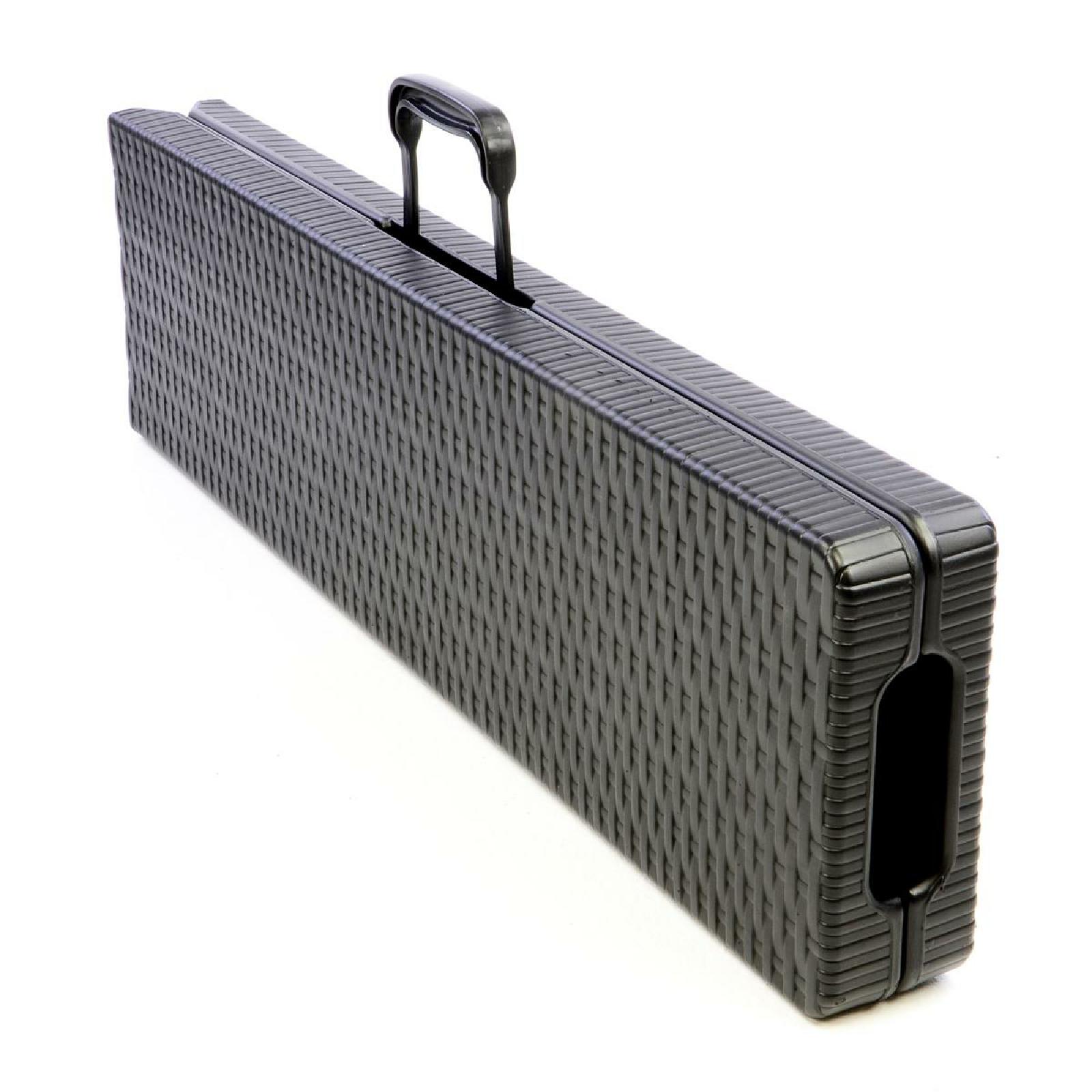 VCM Partybank Klappbank Rattan-Optik 180 x 25 cm schwarz Bierbank bis 200 kg