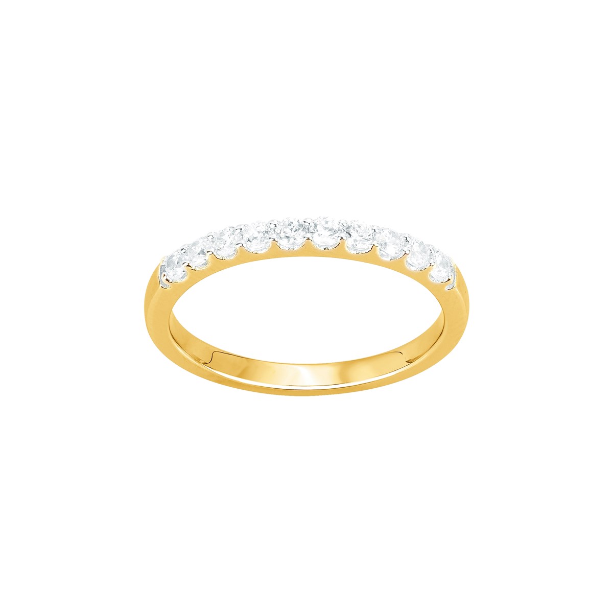 Alliance en Plaqué Or avec oxyde de zirconium blanc