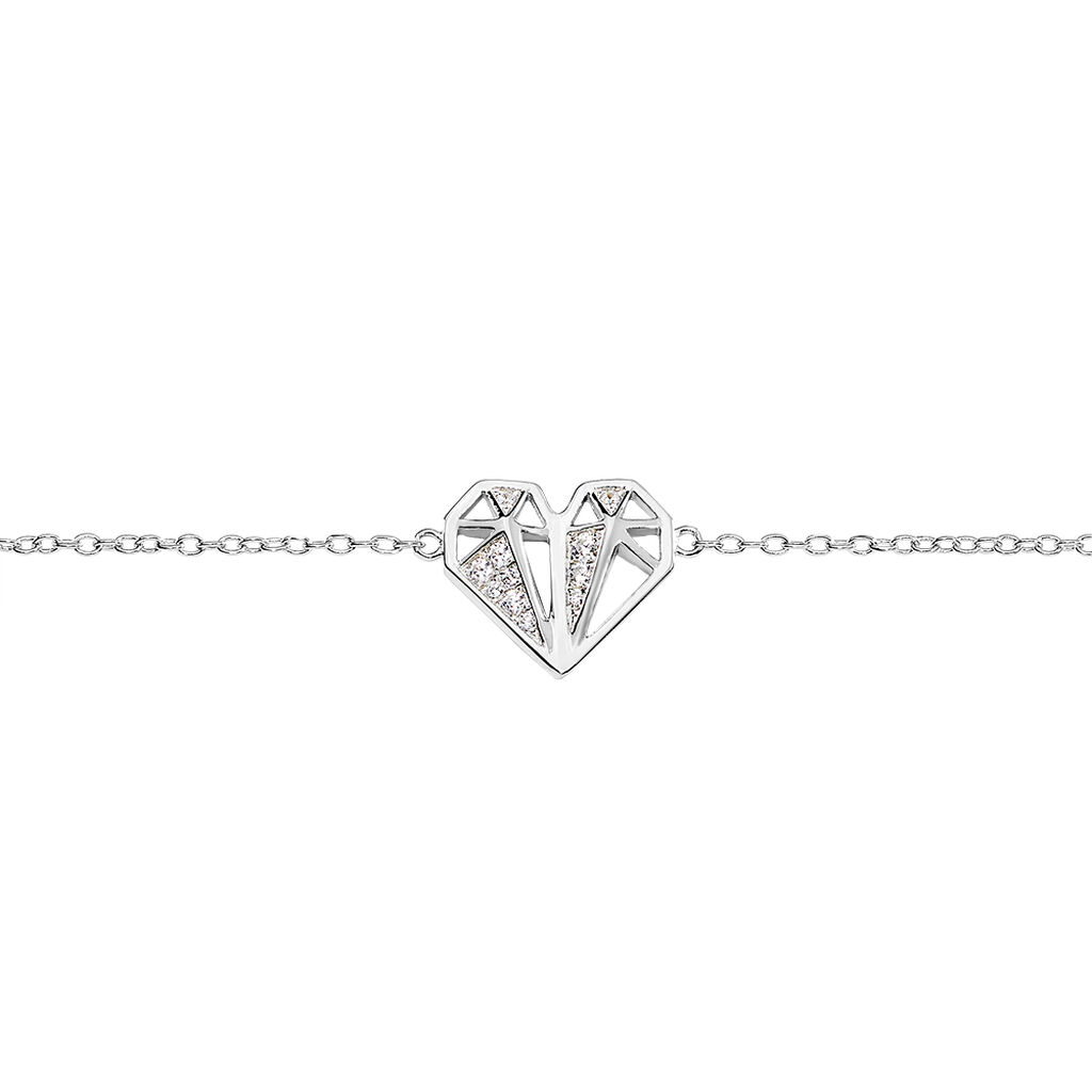 Bracelet Origami Argent Blanc Oxyde De Zirconium