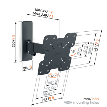 Vogel's TV-steun Full motion S - 19 t/m 43 inch